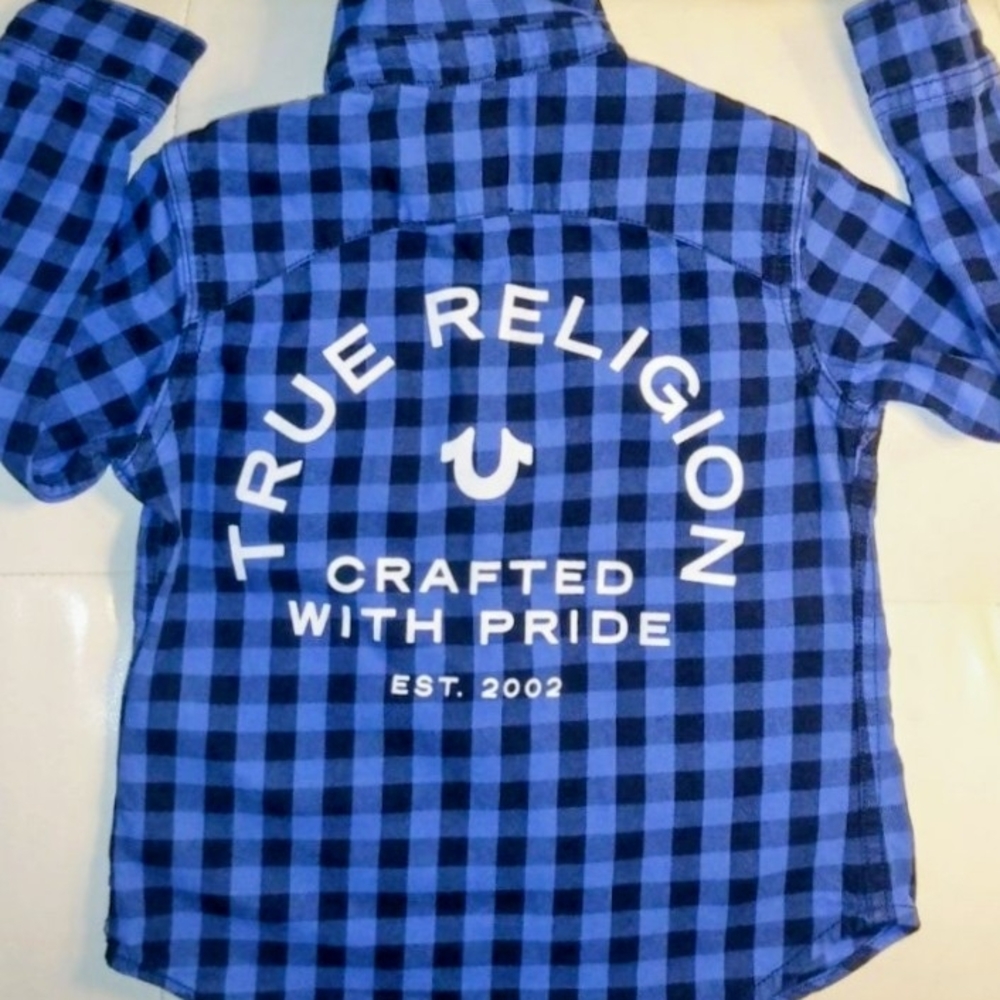 True Religion Blue Plaid Shirt